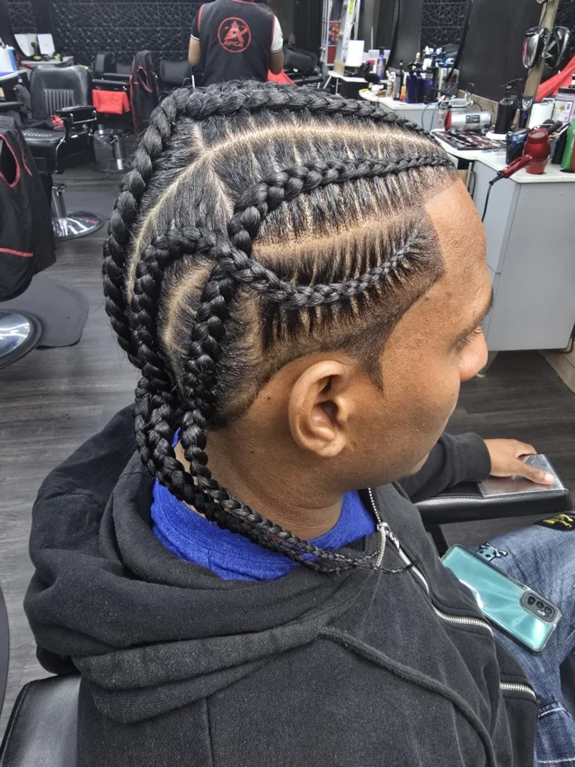 Braided design by Viviana at Arca Barbershop